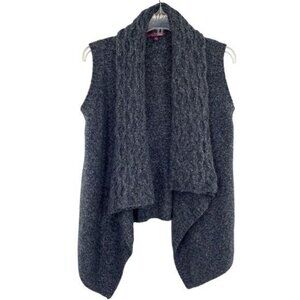 Eastside Westside Women's Wool Blend Marled Open Cable Knit Draped Sweater Vest